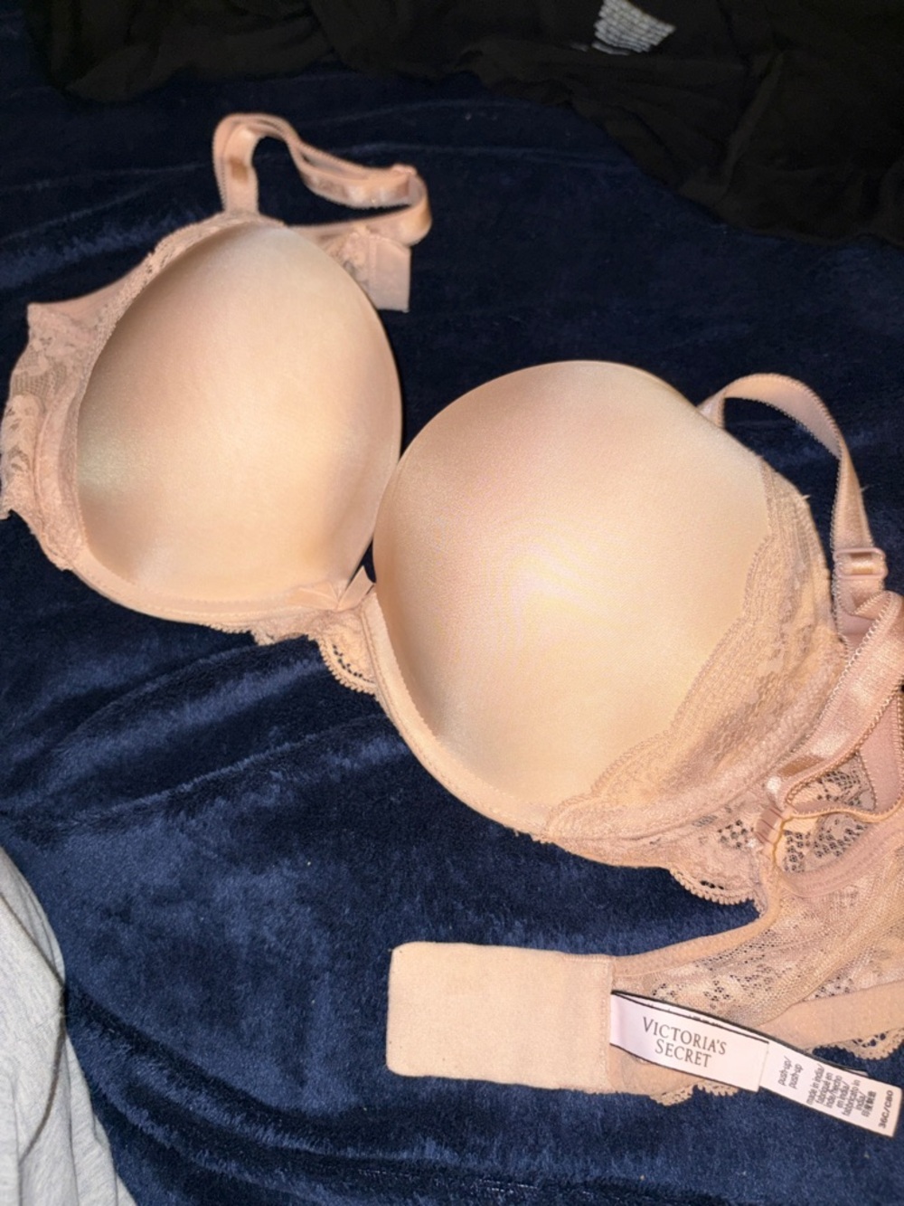 Victoria's Secret Blush Pink Lace-Trim Push-Up Bra